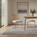 Set of Two Beige And Silver And White Velvet Dining Side Chairs