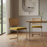 Set of Two Gold And Silver And Gold Velvet Dining Side Chairs