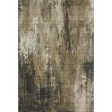 5' X 8' Beige Charcoal And Ivory Abstract Washable Area Rug With UV Protection