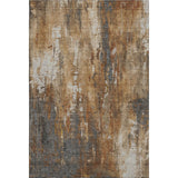 5' X 8' Rust Charcoal And Ivory Abstract Washable Area Rug With UV Protection