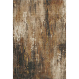 5' X 8' Taupe Copper And Ivory Abstract Washable Area Rug With UV Protection