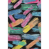 5' X 8' Black Pink And Yellow Striped Washable Area Rug With UV Protection