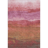 5' X 8' Blush Rust And Red Striped Washable Area Rug With UV Protection