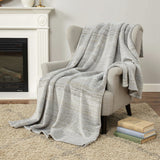 50" X 70" Beige And Ivory Abstract Microfiber Plush Throw Blanket