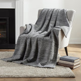 50" X 70" Gray And Silver Abstract Microfiber Plush Throw Blanket