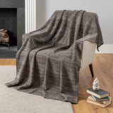 50" X 70" Brown And Beige Abstract Microfiber Plush Throw Blanket