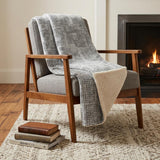 50" X 70" Gray And Silver Geometric Polyester Woven Plush Throw Blanket