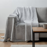 50" X 70" Gray And Silver Abstract Microfiber Plush Throw Blanket