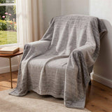 50" X 70" Coffee And Beige Abstract Microfiber Plush Throw Blanket