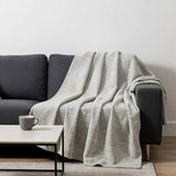 50" X 70" Beige And Gold Abstract Microfiber Plush Throw Blanket