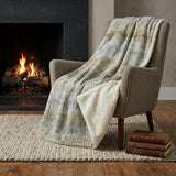 50" X 70" Sage And Gold Abstract Polyester Woven Plush Throw Blanket