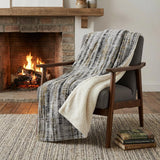 50" X 70" Silver Charcoal And Gold Abstract Polyester Woven Plush Throw Blanket