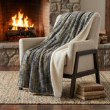50" X 70" Granite Gray And Gold Abstract Polyester Woven Plush Throw Blanket