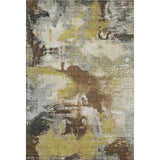 5' X 8' Brown Gray And Gold Abstract Washable Area Rug With UV Protection