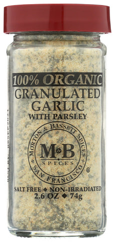 Morton & Bassett Organic Granulated Garlic With Parsley (3x2.6Oz)