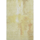 5' X 8' Wheat And Ivory Abstract Washable Area Rug With UV Protection