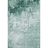 5' X 8' Aqua And Ivory Abstract Washable Area Rug With UV Protection