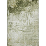 5' X 8' Sage And Ivory Abstract Washable Area Rug With UV Protection