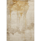 5' X 8' Gold And Beige Abstract Washable Area Rug With UV Protection