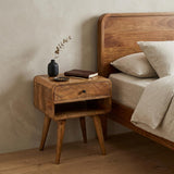 22" Oak Solid Wood One Drawer Nightstand