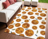 4' X 6' Orange And Cream Polka Dot Indoor Outdoor Area Rug