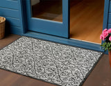 3' X 5' Light Gray And Black Geometric Indoor Outdoor Area Rug