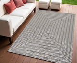 4' X 6' Black And Light Gray Striped Indoor Outdoor Area Rug