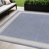 5' X 8' Blue And Cream Indoor Outdoor Area Rug