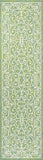 8' Green And Ivory Medallion Indoor Outdoor Runner Rug