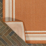 8' Orange And Cream Indoor Outdoor Runner Rug