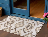 3' X 5' Brown And Ivory Moroccan Indoor Outdoor Area Rug