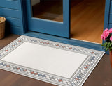 3' X 5' Ivory And Beige Geometric Indoor Outdoor Area Rug