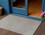 3' X 5' Dark Gray And Ivory Trellis Indoor Outdoor Area Rug