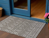 3' X 5' Dark Gray And Ivory Moroccan Indoor Outdoor Area Rug