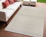 4' X 6' Cream And Gray Trellis Indoor Outdoor Area Rug