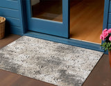 3' X 5' Cream Beige And Dark Gray Abstract Indoor Outdoor Area Rug