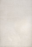8' X 10' Ivory And Cream Striped Indoor Outdoor Area Rug