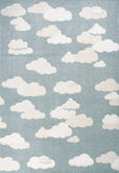 8' X 10' Blue And Ivory Polka Dot Indoor Outdoor Area Rug