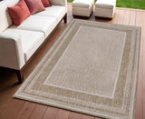 4' X 6' Beige And Cream Indoor Outdoor Area Rug