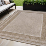 5' X 8' Beige And Cream Indoor Outdoor Area Rug