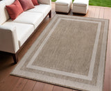 4' X 6' Beige And Cream Indoor Outdoor Area Rug