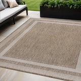 5' X 8' Beige And Cream Indoor Outdoor Area Rug