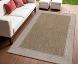 4' X 6' Beige And Cream Indoor Outdoor Area Rug