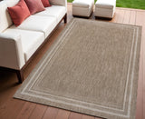 4' X 6' Beige And Cream Indoor Outdoor Area Rug