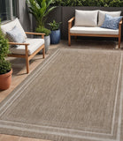5' X 8' Beige And Cream Indoor Outdoor Area Rug