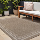 8' X 10' Beige And Cream Indoor Outdoor Area Rug