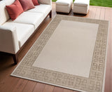 4' X 6' Cream And Beige Indoor Outdoor Area Rug