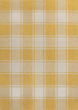 5' X 8' Yellow And Cream Gingham Indoor Outdoor Area Rug