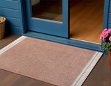 3' X 5' Salmon And Cream Indoor Outdoor Area Rug