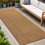 8' Light Brown Indoor Outdoor Runner Rug
